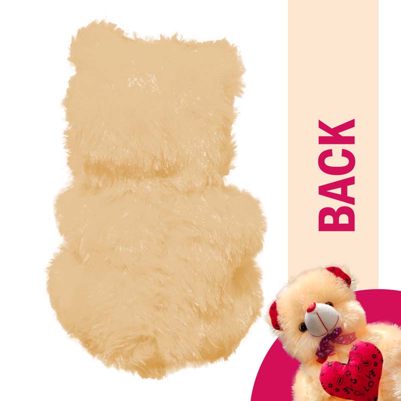 Cream and Red Teddy Bear with Heart (13Inch) Set of 2 - Image 4