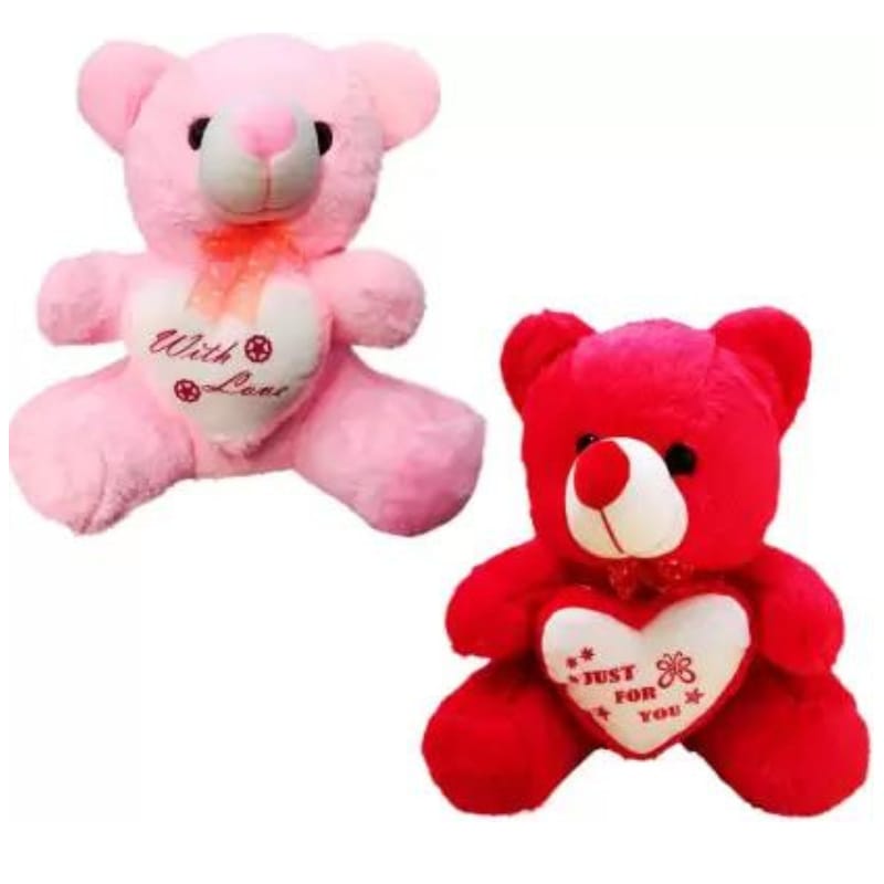 Pink And Red Teddy Bear with Heart Soft Toy Boy/Girl/Wife/Baby Kids Birthday Gift